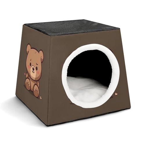 Capsule Pet Waterloo Cartoon Brown Cute Bear Printed Foldable Dog House Cat Cave Soft Kitten Bed Warm Rabbit Nest Chinchillas Hideout for Indoor Small and Medium Animal Capsule Pet Waterloo Cartoon Brown Cute Bear Printed Foldable Dog House Cat Cave Soft Kitten Bed Warm Rabbit Nest Chinchillas Hideout for Indoor Small and Medium Animal von JTKLQBN