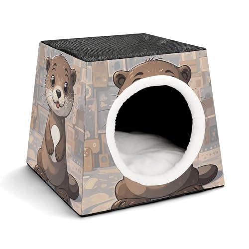 Capsule Pet Waterloo Cartoon Cute Otter Printed Foldable Dog House Cat Cave Soft Kitten Bed Warm Rabbit Nest Chinchillas Hideout for Indoor Small and Medium Animal Capsule Pet Waterloo Cartoon Cute Otter Printed Foldable Dog House Cat Cave Soft Kitten Bed Warm Rabbit Nest Chinchillas Hideout for Indoor Small and Medium Animal von JTKLQBN