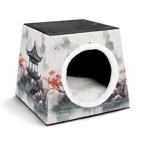 Capsule Pet Waterloo Chinesische Tuschemalerei Bedruckt Faltbares Hundehaus Katzenhöhle Weiches Kätzchenbett Warmes Kaninchennest Chinchillas Versteck für kleine und mittelgroße Tiere im Innenbereich Capsule Pet Waterloo Chinesische Tuschemalerei Bedruckt Faltbares Hundehaus Katzenhöhle Weiches Kätzchenbett Warmes Kaninchennest Chinchillas Versteck für kleine und mittelgroße Tiere im Innenbereich von JTKLQBN