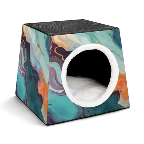 Capsule Pet Waterloo Colorful Marble Printed Foldable Dog House Cat Cave Soft Kitten Bed Warm Rabbit Nest Chinchillas Hideout for Indoor Small and Medium Animal Capsule Pet Waterloo Colorful Marble Printed Foldable Dog House Cat Cave Soft Kitten Bed Warm Rabbit Nest Chinchillas Hideout for Indoor Small and Medium Animal von JTKLQBN