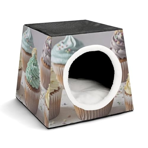 Capsule Pet Waterloo Cupcake Bedrucktes faltbares Hundehaus Katzenhöhle, weiches Kätzchenbett, warmes Kaninchennest, Chinchillas Versteck für kleine und mittelgroße Tiere Capsule Pet Waterloo Cupcake Bedrucktes faltbares Hundehaus Katzenhöhle, weiches Kätzchenbett, warmes Kaninchennest, Chinchillas Versteck für kleine und mittelgroße Tiere von JTKLQBN