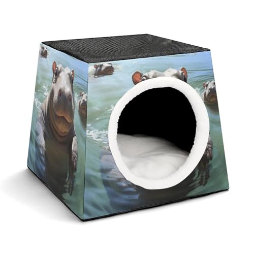 Capsule Pet Waterloo Cute Hippos Printed Foldable Dog House Cat Cave Soft Kitten Bed Warm Rabbit Nest Chinchillas Hideout for Indoor Small and Medium Animal Capsule Pet Waterloo Cute Hippos Printed Foldable Dog House Cat Cave Soft Kitten Bed Warm Rabbit Nest Chinchillas Hideout for Indoor Small and Medium Animal von JTKLQBN