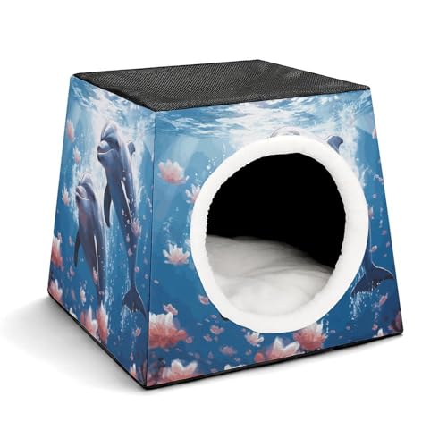 Capsule Pet Waterloo Delfine in Love Printed Foldable Dog House Cat Cave Soft Kitten Bed Warm Rabbit Nest Chinchillas Hideout for Indoor Small and Medium Animal Capsule Pet Waterloo Delfine in Love Printed Foldable Dog House Cat Cave Soft Kitten Bed Warm Rabbit Nest Chinchillas Hideout for Indoor Small and Medium Animal von JTKLQBN