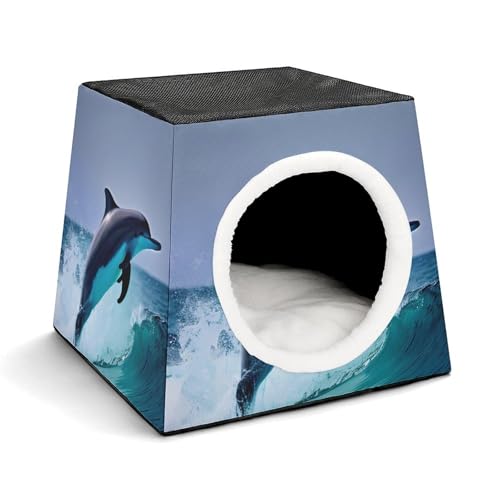 Capsule Pet Waterloo Delphin Printed Foldable Dog House Cat Cave Soft Kitten Bed Warm Rabbit Nest Chinchillas Hideout for Indoor Small and Medium Animal Capsule Pet Waterloo Delphin Printed Foldable Dog House Cat Cave Soft Kitten Bed Warm Rabbit Nest Chinchillas Hideout for Indoor Small and Medium Animal von JTKLQBN