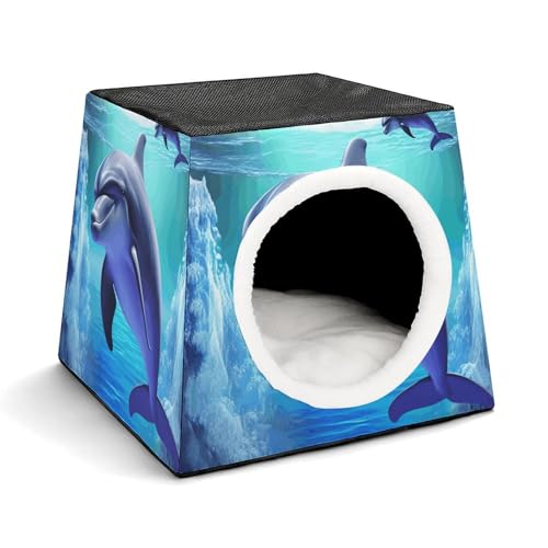 Capsule Pet Waterloo Delphin Printed Foldable Dog House Cat Cave Soft Kitten Bed Warm Rabbit Nest Chinchillas Hideout for Indoor Small and Medium Animal Capsule Pet Waterloo Delphin Printed Foldable Dog House Cat Cave Soft Kitten Bed Warm Rabbit Nest Chinchillas Hideout for Indoor Small and Medium Animal von JTKLQBN
