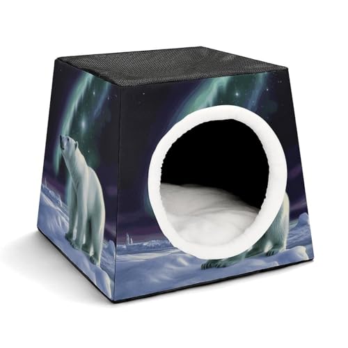 Capsule Pet Waterloo Eisbären, Nordlichter, bedruckt, faltbar, Hundehaus, Katzenhöhle, weiches Kätzchenbett, warmes Kaninchennest, Chinchillas, Versteck für kleine und mittelgroße Tiere Capsule Pet Waterloo Eisbären, Nordlichter, bedruckt, faltbar, Hundehaus, Katzenhöhle, weiches Kätzchenbett, warmes Kaninchennest, Chinchillas, Versteck für kleine und mittelgroße Tiere von JTKLQBN