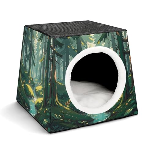 Capsule Pet Waterloo Enchanted Wilderness Fantasy on Dark Green Printed Foldable Dog House Cat Cave Soft Kitten Bed Warm Rabbit Nest Chinchillas Hideout for Indoor Small and Medium Animal Capsule Pet Waterloo Enchanted Wilderness Fantasy on Dark Green Printed Foldable Dog House Cat Cave Soft Kitten Bed Warm Rabbit Nest Chinchillas Hideout for Indoor Small and Medium Animal von JTKLQBN