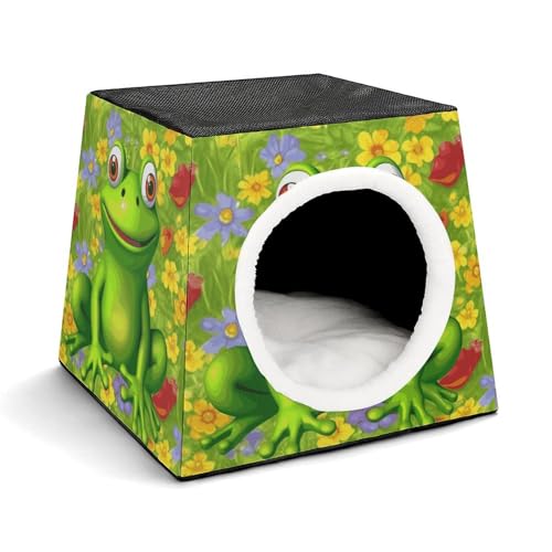 Capsule Pet Waterloo Frosch bedrucktes faltbares Hundehaus Katzenhöhle weiches Kätzchenbett warmes Kaninchennest Chinchillas Versteck für kleine und mittelgroße Tiere im Innenbereich Capsule Pet Waterloo Frosch bedrucktes faltbares Hundehaus Katzenhöhle weiches Kätzchenbett warmes Kaninchennest Chinchillas Versteck für kleine und mittelgroße Tiere im Innenbereich von JTKLQBN