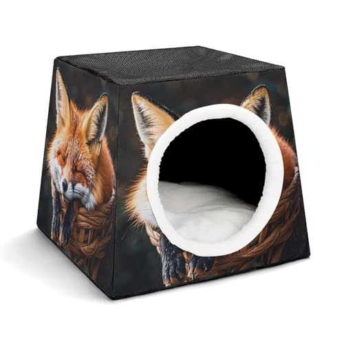 Capsule Pet Waterloo Funny Fox Creature Sleeping Printed Foldable Dog House Cat Cave Soft Kitten Bed Warm Rabbit Nest Chinchillas Hideout for Indoor Small and Medium Animal Capsule Pet Waterloo Funny Fox Creature Sleeping Printed Foldable Dog House Cat Cave Soft Kitten Bed Warm Rabbit Nest Chinchillas Hideout for Indoor Small and Medium Animal von JTKLQBN