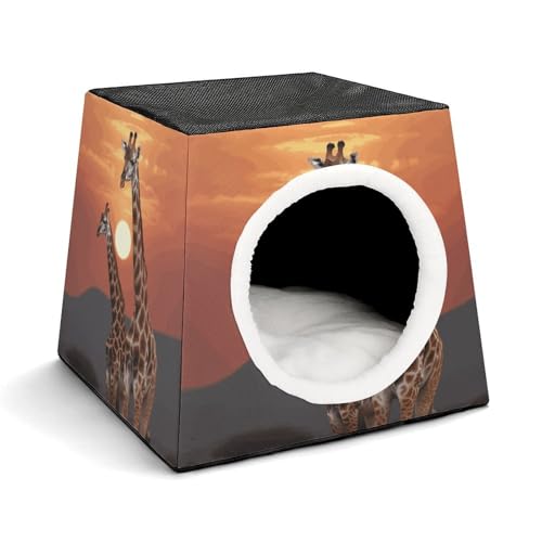 Capsule Pet Waterloo Giraffe bei Sonnenuntergang, bedruckt, faltbar, Hundehaus, Katzenhöhle, weiches Kätzchenbett, warmes Kaninchennest, Chinchillas, Versteck für kleine und mittelgroße Tiere Capsule Pet Waterloo Giraffe bei Sonnenuntergang, bedruckt, faltbar, Hundehaus, Katzenhöhle, weiches Kätzchenbett, warmes Kaninchennest, Chinchillas, Versteck für kleine und mittelgroße Tiere von JTKLQBN