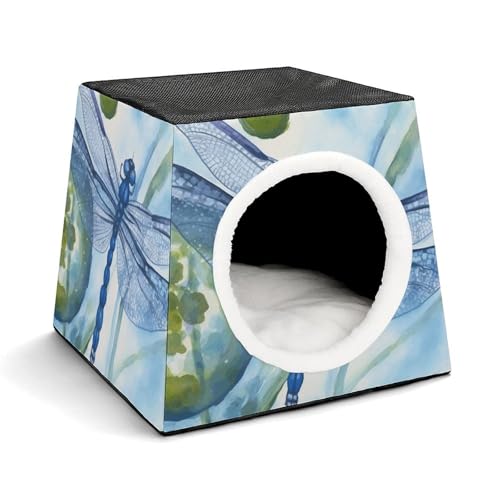 Capsule Pet Waterloo Handbemalte blaue Libelle bedruckte faltbare Hundehütte Katzenhöhle weiches Kätzchenbett warmes Kaninchennest Chinchillas Versteck für kleine und mittelgroße Tiere im Innenbereich Capsule Pet Waterloo Handbemalte blaue Libelle bedruckte faltbare Hundehütte Katzenhöhle weiches Kätzchenbett warmes Kaninchennest Chinchillas Versteck für kleine und mittelgroße Tiere im Innenbereich von JTKLQBN