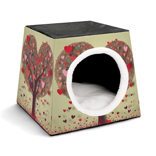 Capsule Pet Waterloo Heart Tree Printed Foldable Dog House Cat Cave Soft Kitten Bed Warm Rabbit Nest Chinchillas Hideout for Indoor Small and Medium Animal Capsule Pet Waterloo Heart Tree Printed Foldable Dog House Cat Cave Soft Kitten Bed Warm Rabbit Nest Chinchillas Hideout for Indoor Small and Medium Animal von JTKLQBN