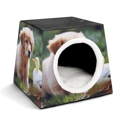 Capsule Pet Waterloo Hundehütte und eine Ente bedruckt, faltbar, Hundehaus, Katzenhöhle, weiches Kätzchenbett, warmes Kaninchennest, Chinchillas, Versteck für kleine und mittelgroße Tiere Capsule Pet Waterloo Hundehütte und eine Ente bedruckt, faltbar, Hundehaus, Katzenhöhle, weiches Kätzchenbett, warmes Kaninchennest, Chinchillas, Versteck für kleine und mittelgroße Tiere von JTKLQBN