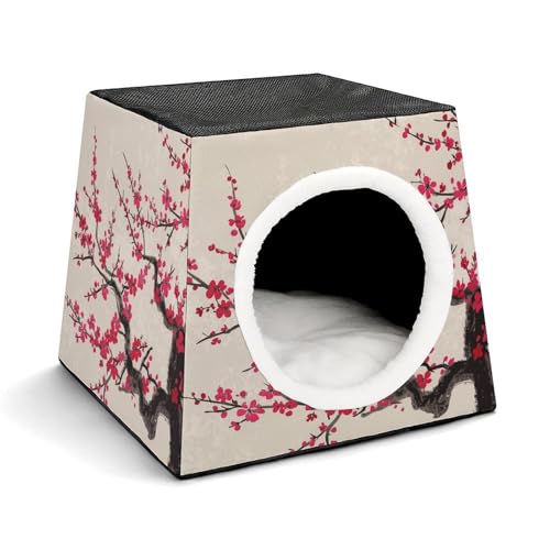 Capsule Pet Waterloo Japanisches Blumen-Kirschblüten-Motiv, faltbar, Hundehaus, Katzenhöhle, weiches Kätzchenbett, warmes Kaninchennest, Chinchillas, Versteck für kleine und mittelgroße Tiere Capsule Pet Waterloo Japanisches Blumen-Kirschblüten-Motiv, faltbar, Hundehaus, Katzenhöhle, weiches Kätzchenbett, warmes Kaninchennest, Chinchillas, Versteck für kleine und mittelgroße Tiere von JTKLQBN