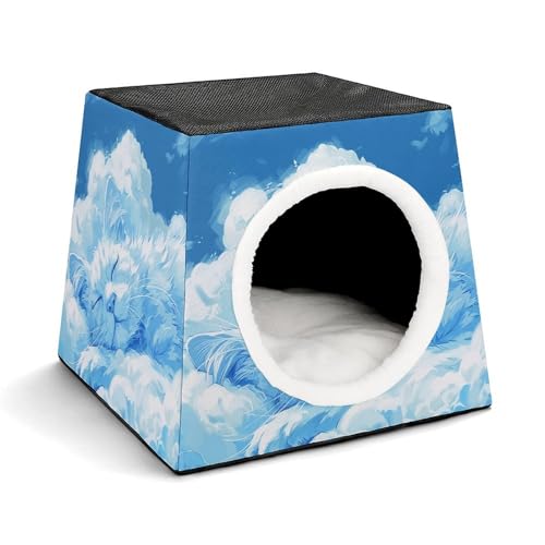 Capsule Pet Waterloo Katzenförmige Wolke gedruckt Faltbares Hundehaus Katzenhöhle weiches Kätzchenbett warmes Kaninchennest Chinchillas Versteck für kleine und mittelgroße Tiere im Innenbereich Capsule Pet Waterloo Katzenförmige Wolke gedruckt Faltbares Hundehaus Katzenhöhle weiches Kätzchenbett warmes Kaninchennest Chinchillas Versteck für kleine und mittelgroße Tiere im Innenbereich von JTKLQBN