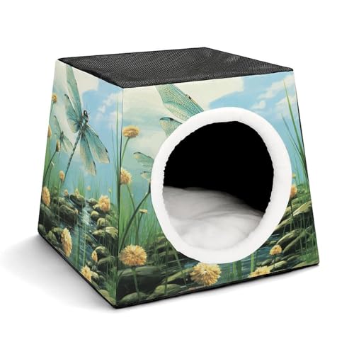 Capsule Pet Waterloo Libellen im Flug, bedruckt, faltbar, Hundehaus, Katzenhöhle, weiches Kätzchenbett, warmes Kaninchennest, Chinchillas, Versteck für kleine und mittelgroße Tiere Capsule Pet Waterloo Libellen im Flug, bedruckt, faltbar, Hundehaus, Katzenhöhle, weiches Kätzchenbett, warmes Kaninchennest, Chinchillas, Versteck für kleine und mittelgroße Tiere von JTKLQBN