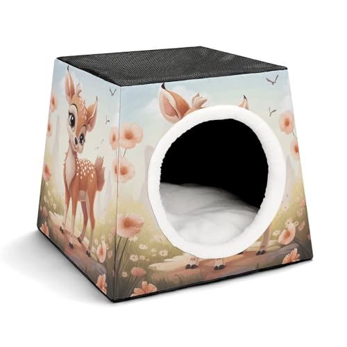Capsule Pet Waterloo Lovely Deer Printed Foldable Dog House Cat Cave Soft Kitten Bed Warm Rabbit Nest Chinchillas Hideout for Indoor Small and Medium Animal Capsule Pet Waterloo Lovely Deer Printed Foldable Dog House Cat Cave Soft Kitten Bed Warm Rabbit Nest Chinchillas Hideout for Indoor Small and Medium Animal von JTKLQBN