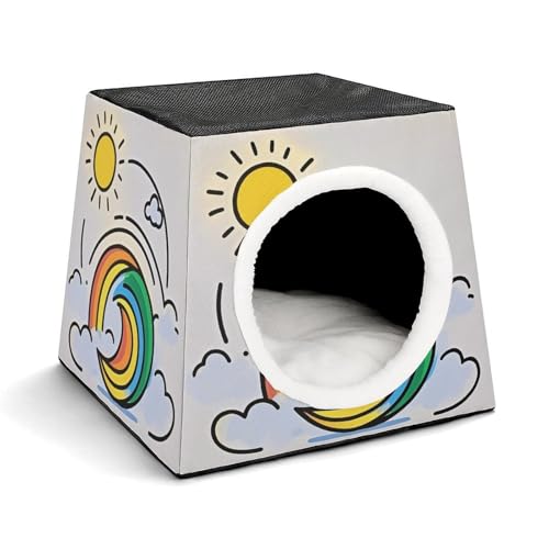Capsule Pet Waterloo Moon Shaped Rainbow Printed Foldable Dog House Cat Cave Soft Kitten Bed Warm Rabbit Nest Chinchillas Hideout for Indoor Small and Medium Animal Capsule Pet Waterloo Moon Shaped Rainbow Printed Foldable Dog House Cat Cave Soft Kitten Bed Warm Rabbit Nest Chinchillas Hideout for Indoor Small and Medium Animal von JTKLQBN