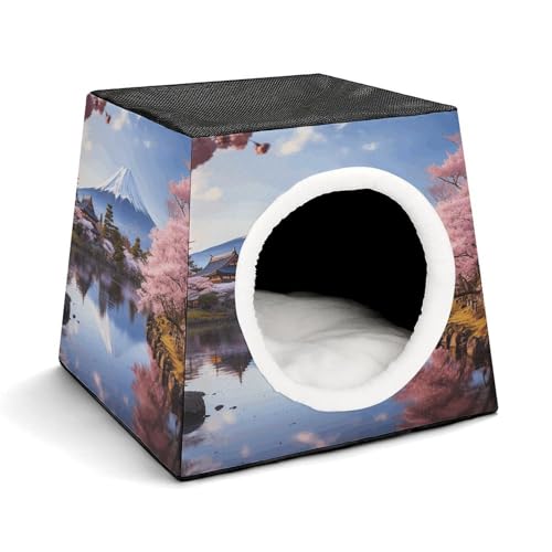 Capsule Pet Waterloo Mount Fuji-Kirschblütenbäume, bedruckt, faltbar, Hundehaus, Katzenhöhle, weiches Kätzchenbett, warmes Kaninchennest, Chinchillas, Versteck für kleine und mittelgroße Tiere Capsule Pet Waterloo Mount Fuji-Kirschblütenbäume, bedruckt, faltbar, Hundehaus, Katzenhöhle, weiches Kätzchenbett, warmes Kaninchennest, Chinchillas, Versteck für kleine und mittelgroße Tiere von JTKLQBN