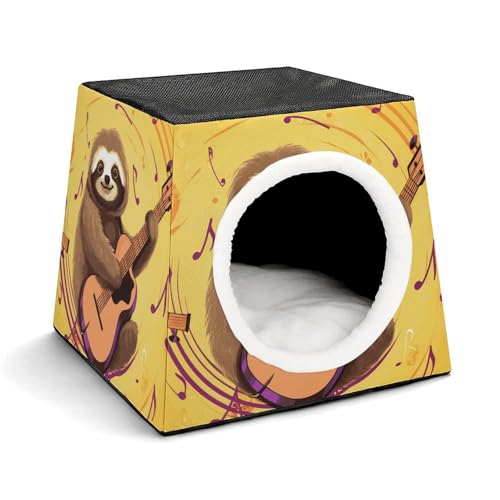 Capsule Pet Waterloo Musik und Faultier, bedruckt, faltbar, Hundehaus, Katzenhöhle, weiches Kätzchenbett, warmes Kaninchennest, Chinchillas, Versteck für kleine und mittelgroße Tiere Capsule Pet Waterloo Musik und Faultier, bedruckt, faltbar, Hundehaus, Katzenhöhle, weiches Kätzchenbett, warmes Kaninchennest, Chinchillas, Versteck für kleine und mittelgroße Tiere von JTKLQBN