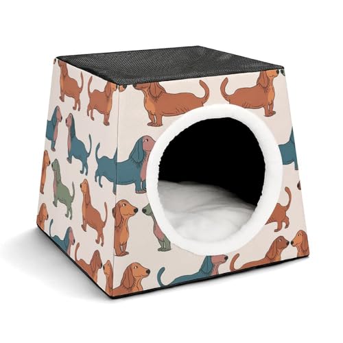 Capsule Pet Waterloo Niedliche Dackel-Hunde, bedruckt, faltbar, Hundehaus, Katzenhöhle, weiches Kätzchenbett, warmes Kaninchennest, Chinchillas, Versteck für kleine und mittelgroße Tiere Capsule Pet Waterloo Niedliche Dackel-Hunde, bedruckt, faltbar, Hundehaus, Katzenhöhle, weiches Kätzchenbett, warmes Kaninchennest, Chinchillas, Versteck für kleine und mittelgroße Tiere von JTKLQBN