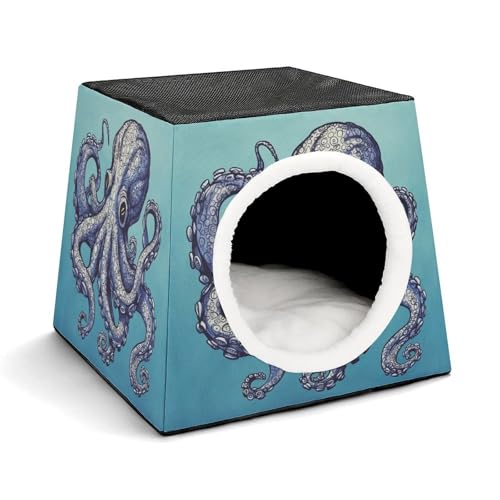 Capsule Pet Waterloo Octopus Design Printed Foldable Dog House Cat Cave Soft Kitten Bed Warm Rabbit Nest Chinchillas Hideout for Indoor Small and Medium Animal Capsule Pet Waterloo Octopus Design Printed Foldable Dog House Cat Cave Soft Kitten Bed Warm Rabbit Nest Chinchillas Hideout for Indoor Small and Medium Animal von JTKLQBN