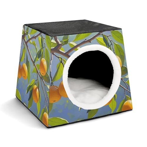 Capsule Pet Waterloo Orange Branches Printed Foldable Dog House Cat Cave Soft Kitten Bed Warm Rabbit Nest Chinchillas Hideout for Indoor Small and Medium Animal Capsule Pet Waterloo Orange Branches Printed Foldable Dog House Cat Cave Soft Kitten Bed Warm Rabbit Nest Chinchillas Hideout for Indoor Small and Medium Animal von JTKLQBN