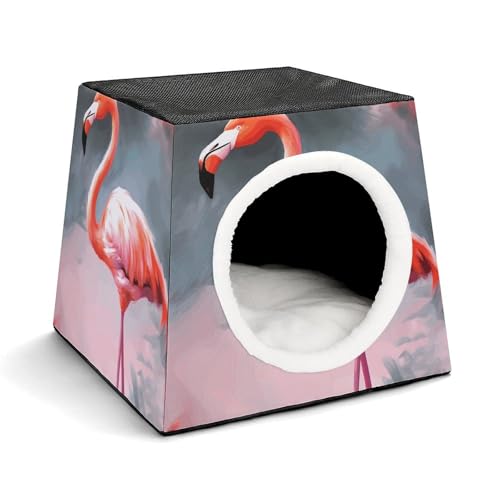 Capsule Pet Waterloo Painting Flamingo Printed Foldable Dog House Cat Cave Soft Kitten Bed Warm Rabbit Nest Chinchillas Hideout for Indoor Small and Medium Animal Capsule Pet Waterloo Painting Flamingo Printed Foldable Dog House Cat Cave Soft Kitten Bed Warm Rabbit Nest Chinchillas Hideout for Indoor Small and Medium Animal von JTKLQBN