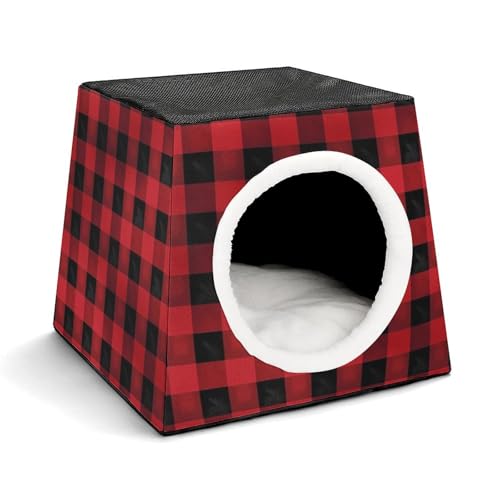 Capsule Pet Waterloo Red Black Buffalo Check Plaid Pattern Printed Foldable Dog House Cat Cave Soft Kitten Bed Warm Rabbit Nest Chinchillas Hideout for Indoor Small and Medium Animal Capsule Pet Waterloo Red Black Buffalo Check Plaid Pattern Printed Foldable Dog House Cat Cave Soft Kitten Bed Warm Rabbit Nest Chinchillas Hideout for Indoor Small and Medium Animal von JTKLQBN