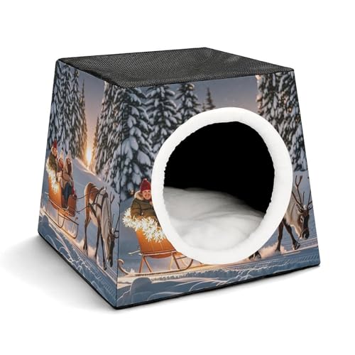 Capsule Pet Waterloo Rentier Zugschlitten Bedruckt Faltbar Hundehaus Katzenhöhle Weiches Kätzchenbett Warmes Kaninchennest Chinchillas Versteck für kleine und mittelgroße Tiere Capsule Pet Waterloo Rentier Zugschlitten Bedruckt Faltbar Hundehaus Katzenhöhle Weiches Kätzchenbett Warmes Kaninchennest Chinchillas Versteck für kleine und mittelgroße Tiere von JTKLQBN