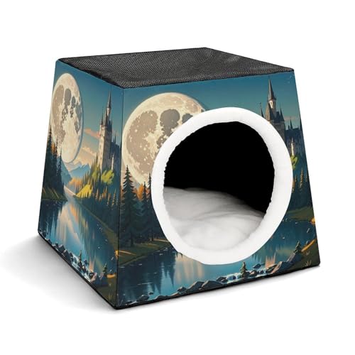 Capsule Pet Waterloo Riverside Lakes and The Moon Printed Foldable Dog House Cat Cave Soft Kitten Bed Warm Rabbit Nest Chinchillas Hideout for Indoor Small and Medium Animal Capsule Pet Waterloo Riverside Lakes and The Moon Printed Foldable Dog House Cat Cave Soft Kitten Bed Warm Rabbit Nest Chinchillas Hideout for Indoor Small and Medium Animal von JTKLQBN