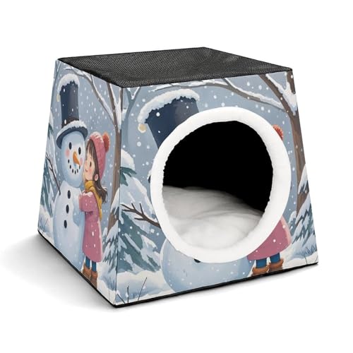Capsule Pet Waterloo Schneemann umarmt bedrucktes faltbares Hundehaus Katzenhöhle weiches Kätzchenbett warmes Kaninchennest Chinchillas Versteck für kleine und mittelgroße Tiere im Innenbereich Capsule Pet Waterloo Schneemann umarmt bedrucktes faltbares Hundehaus Katzenhöhle weiches Kätzchenbett warmes Kaninchennest Chinchillas Versteck für kleine und mittelgroße Tiere im Innenbereich von JTKLQBN