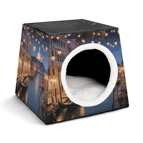 Capsule Pet Waterloo Schönes Venedig bei Nacht bedrucktes faltbares Hundehaus Katzenhöhle weiches Kätzchenbett warmes Kaninchennest Chinchillas Versteck für kleine und mittelgroße Tiere im Capsule Pet Waterloo Schönes Venedig bei Nacht bedrucktes faltbares Hundehaus Katzenhöhle weiches Kätzchenbett warmes Kaninchennest Chinchillas Versteck für kleine und mittelgroße Tiere im von JTKLQBN
