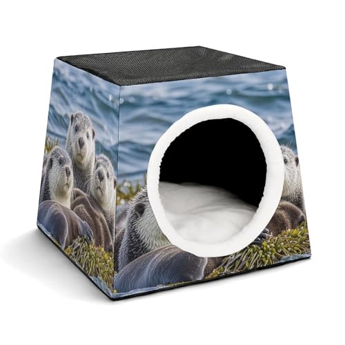 Capsule Pet Waterloo Sea Otter Family Printed Foldable Dog House Cat Cave Soft Kitten Bed Warm Rabbit Nest Chinchillas Hideout for Indoor Small and Medium Animal Capsule Pet Waterloo Sea Otter Family Printed Foldable Dog House Cat Cave Soft Kitten Bed Warm Rabbit Nest Chinchillas Hideout for Indoor Small and Medium Animal von JTKLQBN
