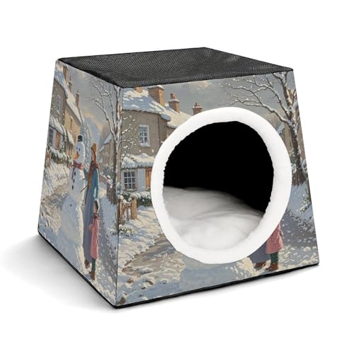 Capsule Pet Waterloo Street Snowman Printed Foldable Dog House Cat Cave Soft Kitten Bed Warm Rabbit Nest Chinchillas Hideout for Indoor Small and Medium Animal Capsule Pet Waterloo Street Snowman Printed Foldable Dog House Cat Cave Soft Kitten Bed Warm Rabbit Nest Chinchillas Hideout for Indoor Small and Medium Animal von JTKLQBN
