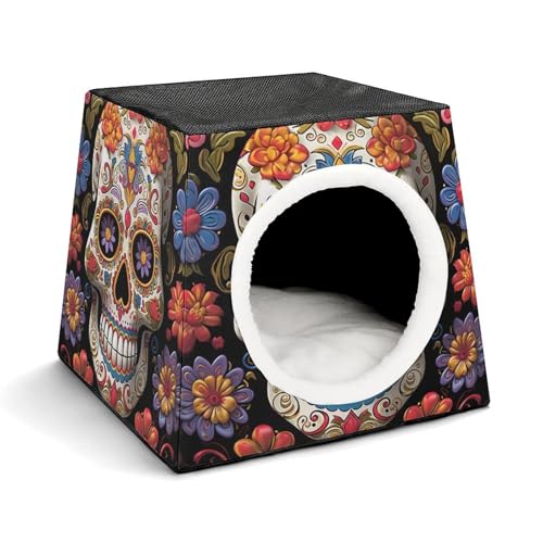 Capsule Pet Waterloo Sugar Skulls Printed Foldable Dog House Cat Cave Soft Kitten Bed Warm Rabbit Nest Chinchillas Hideout for Indoor Small and Medium Animal Capsule Pet Waterloo Sugar Skulls Printed Foldable Dog House Cat Cave Soft Kitten Bed Warm Rabbit Nest Chinchillas Hideout for Indoor Small and Medium Animal von JTKLQBN