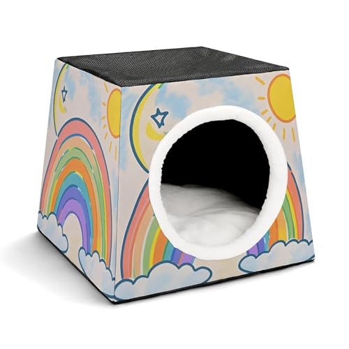 Capsule Pet Waterloo Sun Moon Rainbow Printed Foldable Dog House Cat Cave Soft Kitten Bed Warm Rabbit Nest Chinchillas Hideout for Indoor Small and Medium Animal Capsule Pet Waterloo Sun Moon Rainbow Printed Foldable Dog House Cat Cave Soft Kitten Bed Warm Rabbit Nest Chinchillas Hideout for Indoor Small and Medium Animal von JTKLQBN
