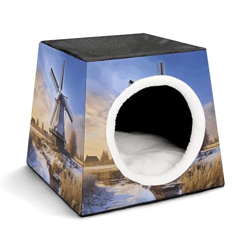 Capsule Pet Waterloo Traditionelle Windmühle, bedruckt, faltbar, Hundehaus, Katzenhöhle, weiches Kätzchenbett, warmes Kaninchennest, Chinchillas, Versteck für kleine und mittelgroße Tiere Capsule Pet Waterloo Traditionelle Windmühle, bedruckt, faltbar, Hundehaus, Katzenhöhle, weiches Kätzchenbett, warmes Kaninchennest, Chinchillas, Versteck für kleine und mittelgroße Tiere von JTKLQBN