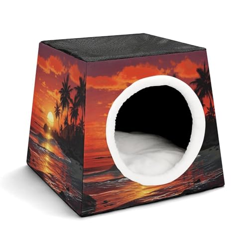 Capsule Pet Waterloo Tropischer Sonnenuntergang, bedruckt, faltbar, Hundehaus, Katzenhöhle, weiches Kätzchenbett, warmes Kaninchennest, Chinchillas, Versteck für kleine und mittelgroße Tiere Capsule Pet Waterloo Tropischer Sonnenuntergang, bedruckt, faltbar, Hundehaus, Katzenhöhle, weiches Kätzchenbett, warmes Kaninchennest, Chinchillas, Versteck für kleine und mittelgroße Tiere von JTKLQBN