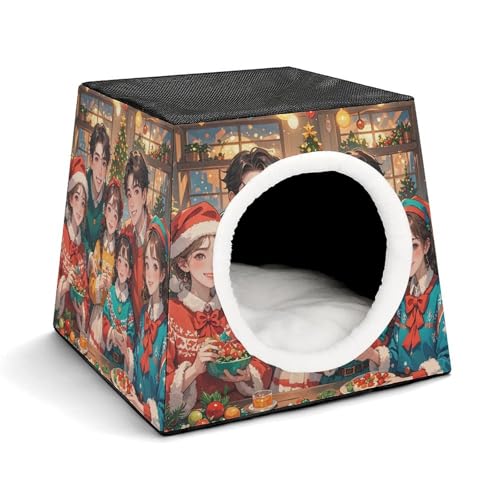 Capsule Pet Waterloo Weihnachtsmotive Kleidung Bedruckt Faltbares Hundehaus Katzenhöhle Weiches Kätzchenbett Warmes Kaninchennest Chinchillas Versteck für kleine und mittelgroße Tiere im Innenbereich Capsule Pet Waterloo Weihnachtsmotive Kleidung Bedruckt Faltbares Hundehaus Katzenhöhle Weiches Kätzchenbett Warmes Kaninchennest Chinchillas Versteck für kleine und mittelgroße Tiere im Innenbereich von JTKLQBN