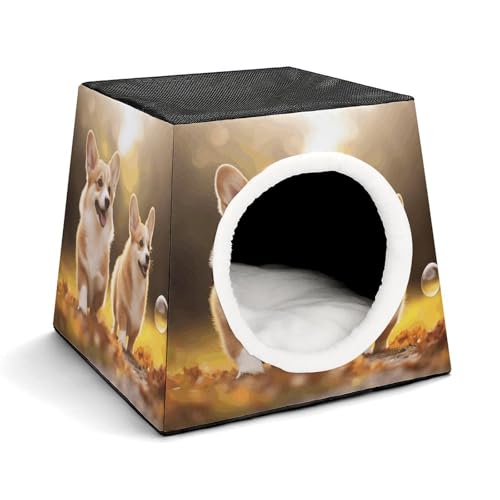 Capsule Pet Waterloo niedlicher Corgi-Hund bedruckt faltbar Hundehaus Katzenhöhle weiches Kätzchenbett warmes Kaninchennest Chinchillas Versteck für kleine und mittelgroße Tiere im Innenbereich Capsule Pet Waterloo niedlicher Corgi-Hund bedruckt faltbar Hundehaus Katzenhöhle weiches Kätzchenbett warmes Kaninchennest Chinchillas Versteck für kleine und mittelgroße Tiere im Innenbereich von JTKLQBN