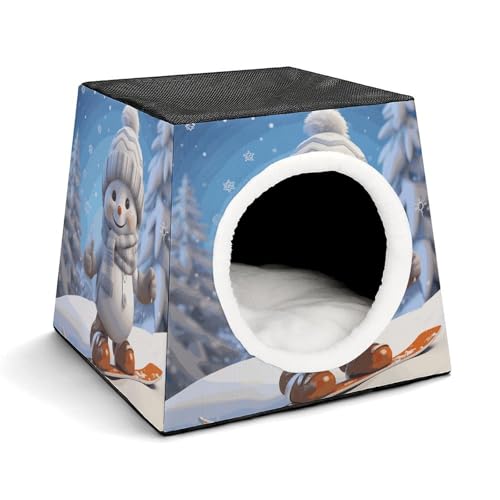 Capsule Pet Waterloo niedliches Snowboard Schneemann bedrucktes faltbares Hundehaus Katzenhöhle weiches Kätzchenbett warmes Kaninchennest Chinchillas Versteck für kleine und mittelgroße Tiere im Capsule Pet Waterloo niedliches Snowboard Schneemann bedrucktes faltbares Hundehaus Katzenhöhle weiches Kätzchenbett warmes Kaninchennest Chinchillas Versteck für kleine und mittelgroße Tiere im von JTKLQBN