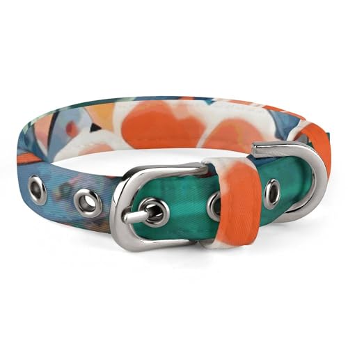 Hundehalsband, niedliches Welpenhalsband, tropischer Tiger-Druck, Hundehalsband für mittelgroße Hunde, kleine Hunde, weiches Katzenhalsband, Haustierhalsband mit verstellbarer Schnalle, 20 - 26 cm von JTKLQBN