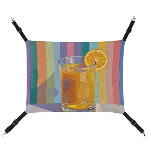 JTKLQBN Hängende Haustier-Hängematte, 42 x 33 cm, Orange / Saft, Regenbogenfarben, bedruckt, weiche Haustiermatte mit verstellbaren Riemen, atmungsaktive Hängematte für Katzen, Frettchen, kleine JTKLQBN Hängende Haustier-Hängematte, 42 x 33 cm, Orange / Saft, Regenbogenfarben, bedruckt, weiche Haustiermatte mit verstellbaren Riemen, atmungsaktive Hängematte für Katzen, Frettchen, kleine von JTKLQBN