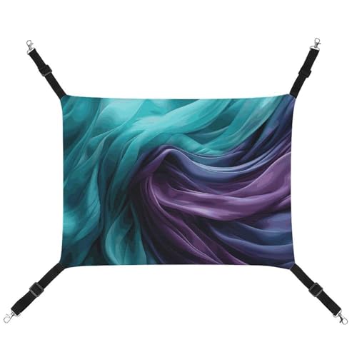 JTKLQBN Hängende Haustier-Hängematte, 42 x 33 cm, hellsmaragdgrün und lila, bedrucktes Bett, weiche Haustiermatte mit verstellbaren Riemen, atmungsaktive Hängematte für Katzen, Frettchen, kleine JTKLQBN Hängende Haustier-Hängematte, 42 x 33 cm, hellsmaragdgrün und lila, bedrucktes Bett, weiche Haustiermatte mit verstellbaren Riemen, atmungsaktive Hängematte für Katzen, Frettchen, kleine von JTKLQBN