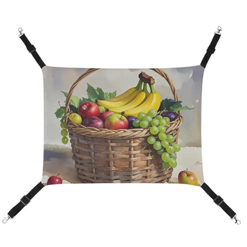JTKLQBN Hängende Haustier-Hängematte, frisches Obst im Korb, bedrucktes Bett, weiche Haustiermatte mit verstellbaren Riemen, atmungsaktive Hängematte für Katzen, Frettchen, kleine Hunde, Kaninchen, 42 JTKLQBN Hängende Haustier-Hängematte, frisches Obst im Korb, bedrucktes Bett, weiche Haustiermatte mit verstellbaren Riemen, atmungsaktive Hängematte für Katzen, Frettchen, kleine Hunde, Kaninchen, 42 von JTKLQBN