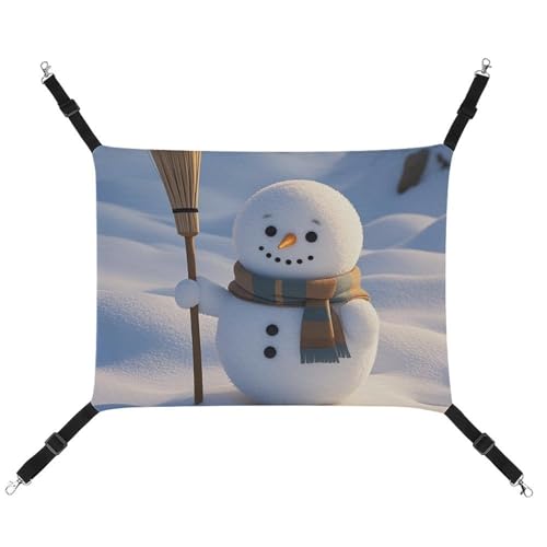 JTKLQBN Hängende Haustier-Hängematte, niedlicher kleiner Schneemann, bedrucktes Bett, weiche Haustiermatte mit verstellbaren Riemen, atmungsaktive Hängematte für Katzen, Frettchen, kleine Hunde, JTKLQBN Hängende Haustier-Hängematte, niedlicher kleiner Schneemann, bedrucktes Bett, weiche Haustiermatte mit verstellbaren Riemen, atmungsaktive Hängematte für Katzen, Frettchen, kleine Hunde, von JTKLQBN