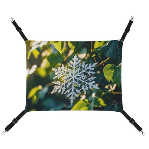 JTKLQBN Hängende Haustier-Hängematte, silberfarbene Schneeflocken, zum Aufhängen an Efeu, bedrucktes Bett, weiche Haustiermatte mit verstellbaren Riemen, atmungsaktive Hängematte für Katzen, JTKLQBN Hängende Haustier-Hängematte, silberfarbene Schneeflocken, zum Aufhängen an Efeu, bedrucktes Bett, weiche Haustiermatte mit verstellbaren Riemen, atmungsaktive Hängematte für Katzen, von JTKLQBN