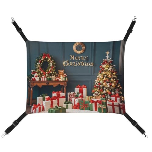 JTKLQBN Hängende Haustier-Hängematte, sorgfältig arrangierte Weihnachtsszenen, bedrucktes Bett, weiche Haustiermatte mit verstellbaren Riemen, atmungsaktive Hängematte für Katzen, Frettchen, kleine JTKLQBN Hängende Haustier-Hängematte, sorgfältig arrangierte Weihnachtsszenen, bedrucktes Bett, weiche Haustiermatte mit verstellbaren Riemen, atmungsaktive Hängematte für Katzen, Frettchen, kleine von JTKLQBN