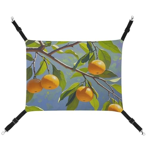 JTKLQBN Hängende Haustier-Hängematte mit orangefarbenen Zweigen, bedruckt, weiche Haustiermatte mit verstellbaren Riemen, atmungsaktive Hängematte für Katzen, Frettchen, kleine Hunde, Kaninchen, 42 x JTKLQBN Hängende Haustier-Hängematte mit orangefarbenen Zweigen, bedruckt, weiche Haustiermatte mit verstellbaren Riemen, atmungsaktive Hängematte für Katzen, Frettchen, kleine Hunde, Kaninchen, 42 x von JTKLQBN
